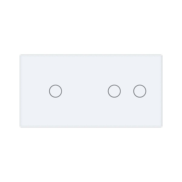 Сенсорный выключатель 3 сенсора (1-2) Livolo белый стекло (VL-C701/C702-11)