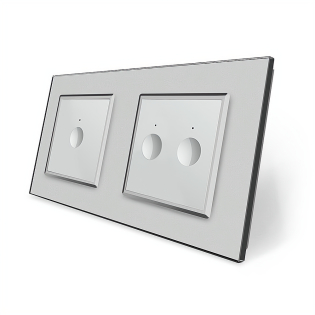 Сенсорный выключатель Sense 3 сенсора (1-2) Livolo серый стекло (VL-C7FC1/FC2-4IP)