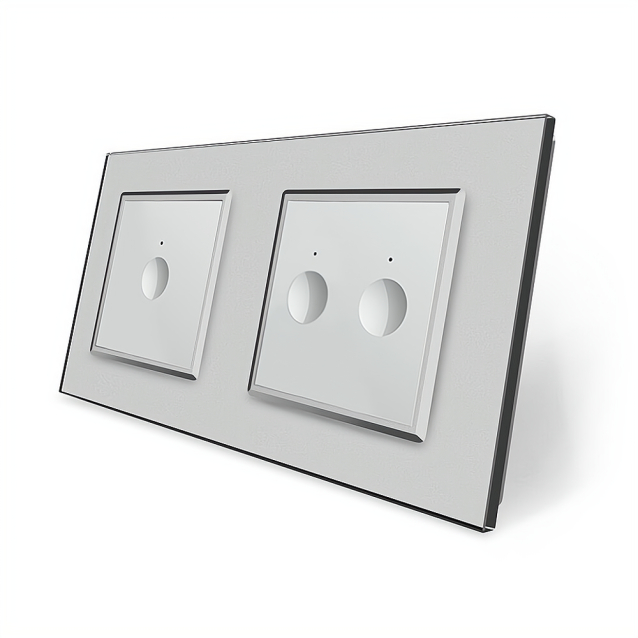 Сенсорный выключатель Sense 3 сенсора (1-2) Livolo серый стекло (VL-C7FC1/FC2-4IP)