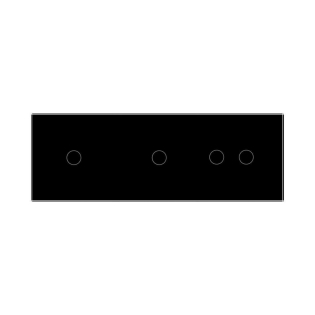 Сенсорный выключатель 4 сенсора (1-1-2) Livolo черный стекло (VL-C701/C701/C702-12)