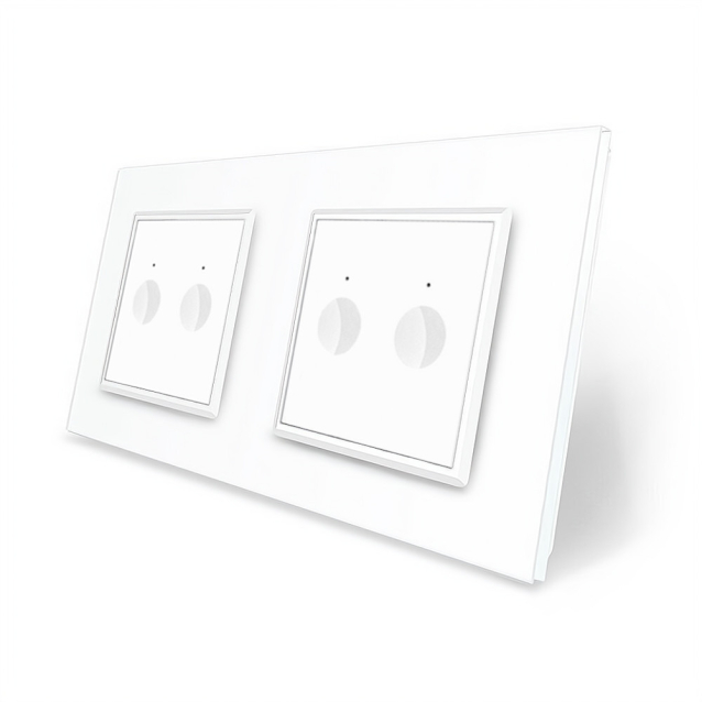 Сенсорный выключатель Sense 4 сенсора (2-2) Livolo белый стекло (VL-C7FC2/FC2-4WP)