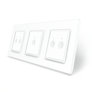 Сенсорный выключатель Sense 5 сенсоров (2-1-2) Livolo белый стекло (VL-C7FC2/FC1/FC2-6WP)