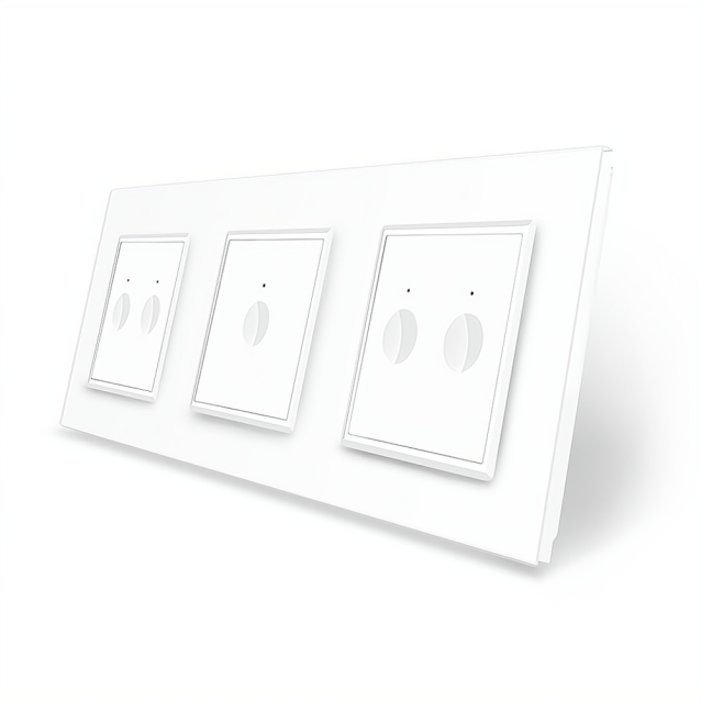 Сенсорный выключатель Sense 5 сенсоров (2-1-2) Livolo белый стекло (VL-C7FC2/FC1/FC2-6WP)