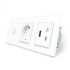 Сенсорный выключатель 1 сенсор 1 розетка 1 USB 1 розетка универсальная Livolo белый стекло