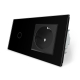 Сенсорный выключатель 1 сенсор 1 розетка Livolo черный стекло (VL-C701/C7C1EU-12)