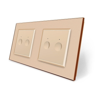 Сенсорный выключатель Sense 4 сенсора (2-2) Livolo золотой стекло (VL-C7FC2/FC2-4AP)