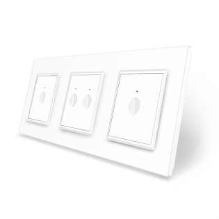 Сенсорный выключатель Sense 4 сенсора (1-2-1) Livolo белый стекло (VL-C7FC1/FC2/FC1-6WP)