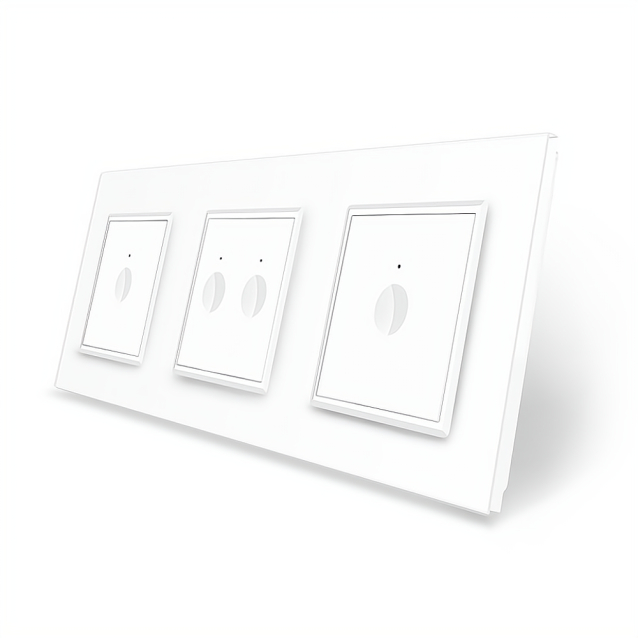 Сенсорный выключатель Sense 4 сенсора (1-2-1) Livolo белый стекло (VL-C7FC1/FC2/FC1-6WP)