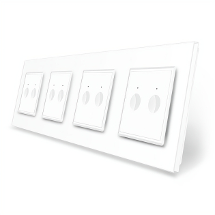 Сенсорный выключатель Sense 8 сенсоров (2-2-2-2) Livolo белый стекло (VL-C7FC2/FC2/FC2/FC2-8WP)