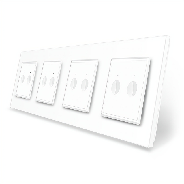 Сенсорный выключатель Sense 8 сенсоров (2-2-2-2) Livolo белый стекло (VL-C7FC2/FC2/FC2/FC2-8WP)