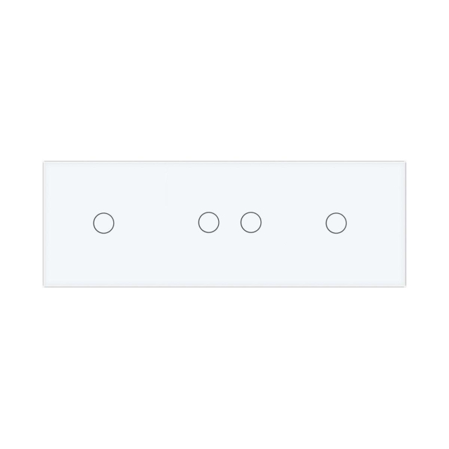 Сенсорный выключатель 4 сенсора (1-2-1) Livolo белый стекло (VL-C701/C702/C701-11)