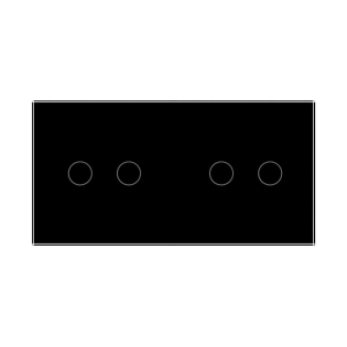 Сенсорный выключатель 4 сенсора (2-2) Livolo черный стекло (VL-C702/C702-12)