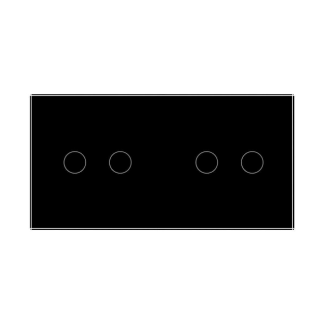 Сенсорный выключатель 4 сенсора (2-2) Livolo черный стекло (VL-C702/C702-12)