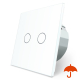 Сенсорный выключатель с защитой от брызг 2 сенсора Livolo белый стекло (VL-C702-IP-11)