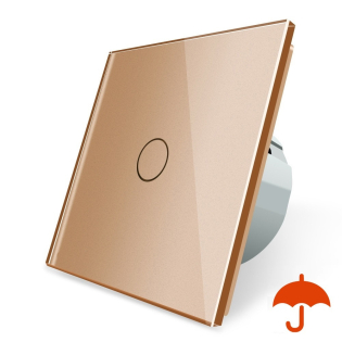 Сенсорный выключатель с защитой от брызг Livolo золото стекло (VL-C701IP-13)