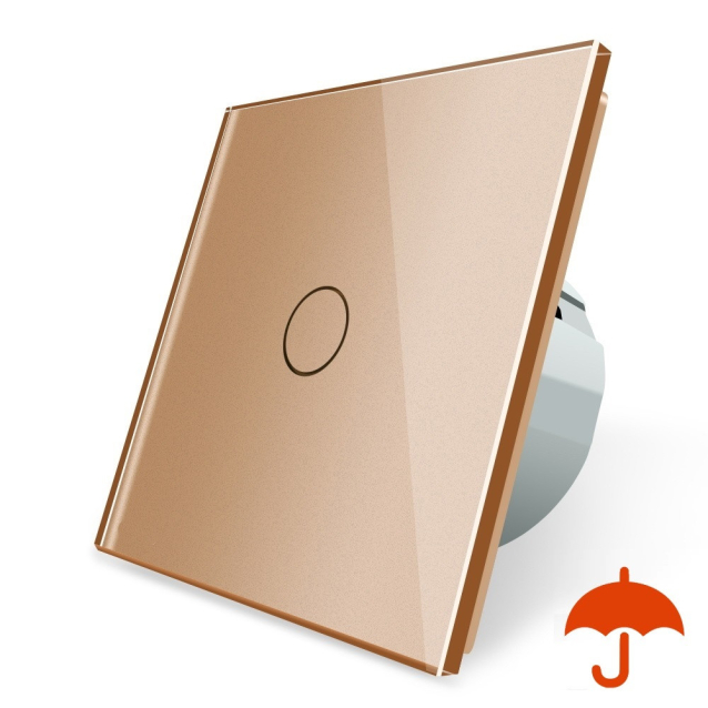 Сенсорный выключатель с защитой от брызг Livolo золото стекло (VL-C701IP-13)