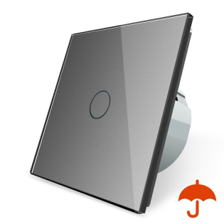 Сенсорный выключатель с защитой от брызг Livolo серый стекло (VL-C701IP-15)