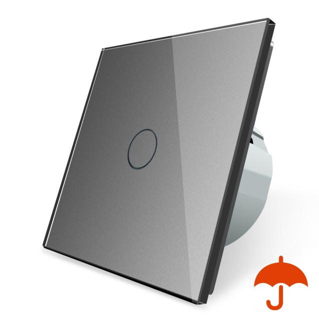 Сенсорный выключатель с защитой от брызг Livolo серый стекло (VL-C701IP-15)