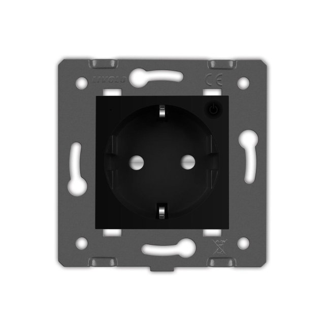 Умный механизм розетка ZigBee с заземлением Livolo черный (VL-FCTC16AZ-2BP)