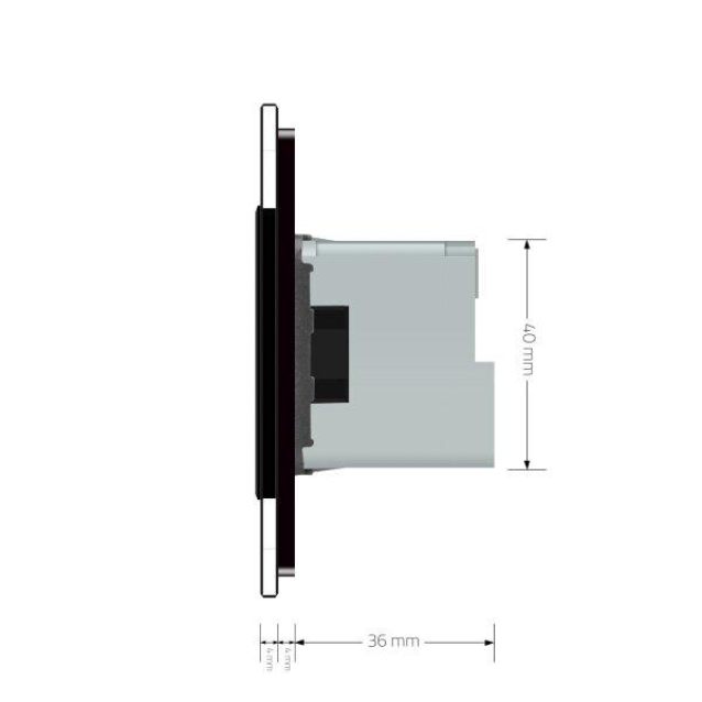 Умная розетка ZigBee с заземлением Livolo черный (704000812)