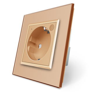 Умная розетка ZigBee с заземлением Livolo золото (704000813)