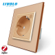 Умная розетка ZigBee с заземлением Livolo золото (704000813)