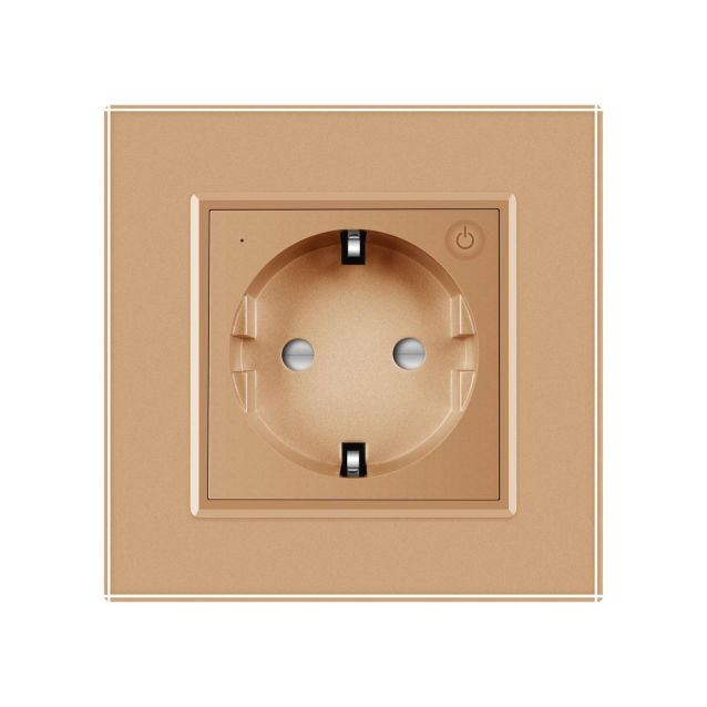 Умная розетка ZigBee с заземлением Livolo золото (704000813)