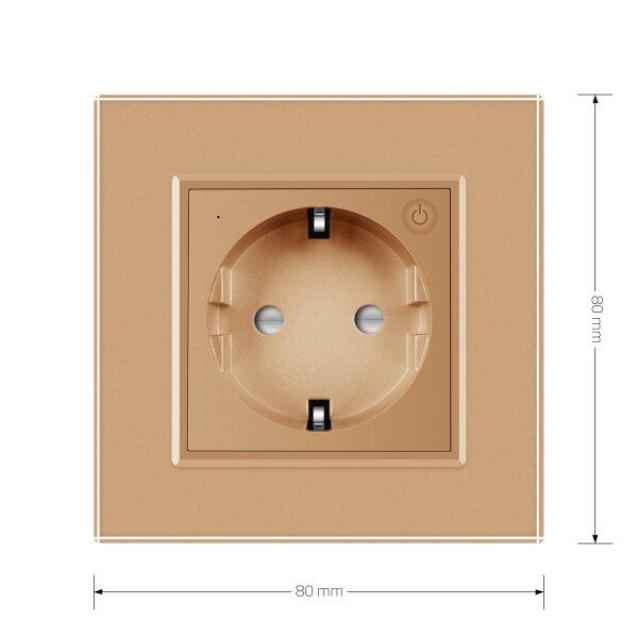 Умная розетка ZigBee с заземлением Livolo золото (704000813)