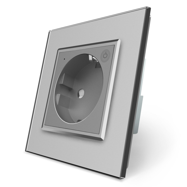 Умная розетка ZigBee с заземлением Livolo серый (704000815)