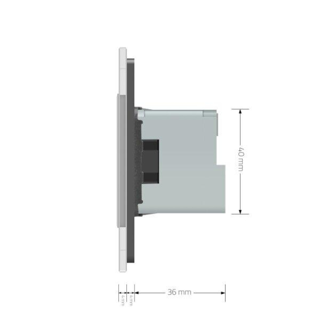 Умная розетка ZigBee с заземлением Livolo серый (704000815)