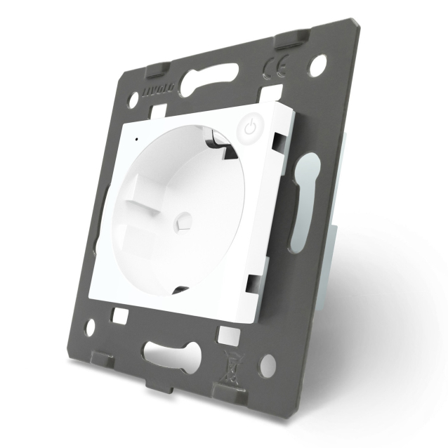 Умный механизм розетка ZigBee с заземлением Livolo белый (VL-FCTC16AZ-2WP)
