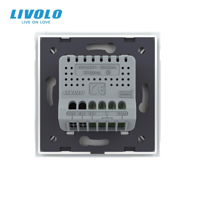 Умный сенсорный проходной диммер Livolo белый ZigBee (VL-C7FC1SDZ-2WP)
