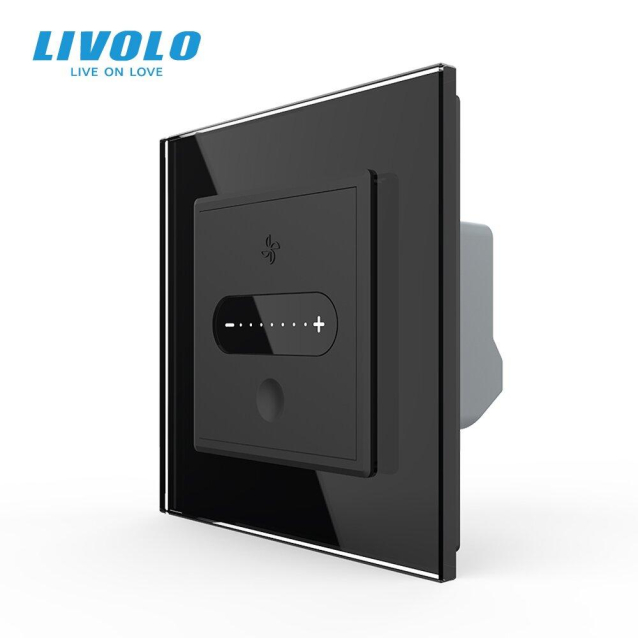 Умный сенсорный проходной диммер Livolo черный ZigBee (VL-C7FC1SDZ-2BP)