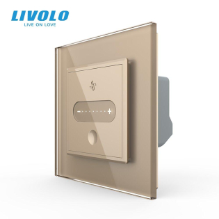 Умный сенсорный проходной диммер Livolo золото ZigBee (VL-C7FC1SDZ-2AP)