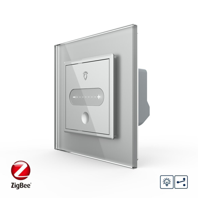 Умный сенсорный проходной диммер Livolo серый ZigBee (VL-C7FC1SDZ-2IP)