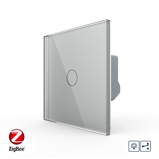 Умный сенсорный проходной диммер Livolo серый ZigBee (VL-C7FC1SD1Z-2GIP)