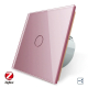 Умный сенсорный проходной ZigBee выключатель 1 сенсор Livolo розовый стекло (VL-C701SZ-17)