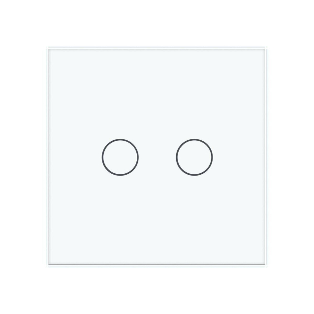Умный сенсорный проходной ZigBee выключатель 2 сенсора Livolo белый стекло (VL-C702SZ-11)