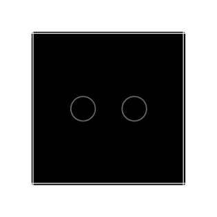 Умный сенсорный проходной ZigBee выключатель 2 сенсора Livolo черный стекло (VL-C702SZ-12)