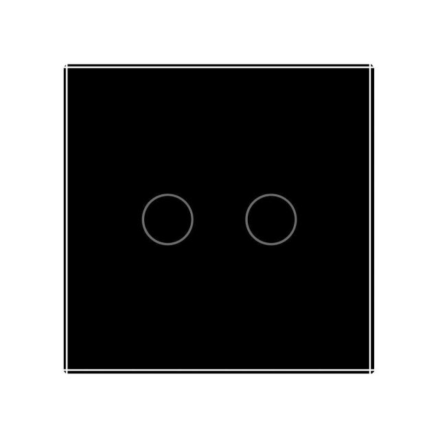 Умный сенсорный проходной ZigBee выключатель 2 сенсора Livolo черный стекло (VL-C702SZ-12)