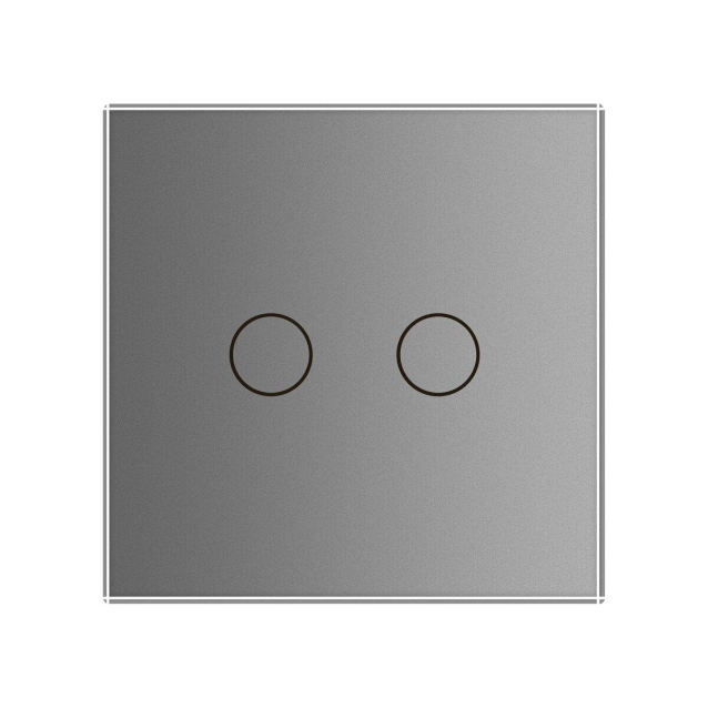 Умный сенсорный проходной ZigBee выключатель 2 сенсора Livolo серый стекло (VL-C702SZ-15)