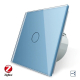 Умный сенсорный проходной ZigBee выключатель 1 сенсор Livolo голубой стекло (VL-C701SZ-19)