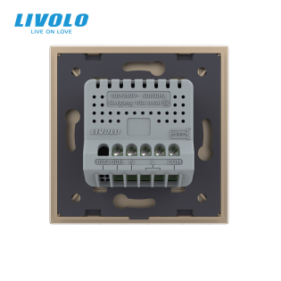 Умный сенсорный Wi-Fi проходной выключатель 1 сенсор Livolo Livolo золотой стекло (VL-C7FC1SNY-2G-AP)