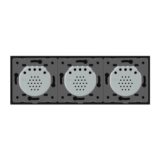 Умный сенсорный ZigBee выключатель 5 сенсоров (2-1-2) Livolo черный стекло (VL-C702Z/C701Z/C702Z-12)