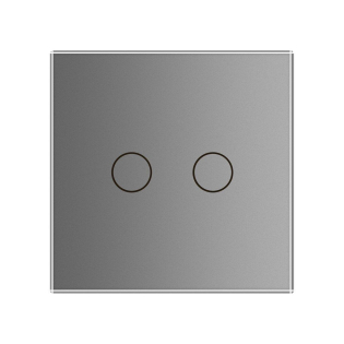 Умный сенсорный ZigBee выключатель 2 сенсора Livolo серый стекло (VL-C702Z-15)