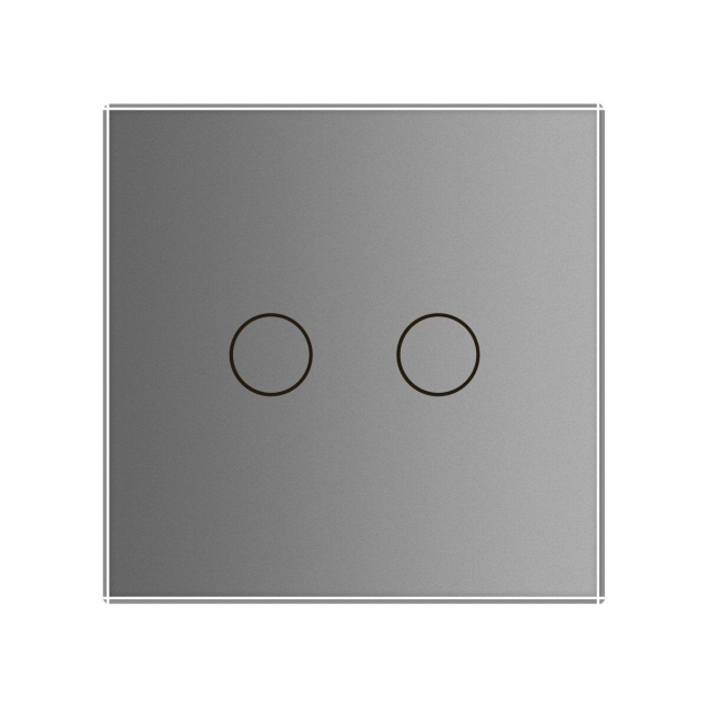 Умный сенсорный ZigBee выключатель 2 сенсора Livolo серый стекло (VL-C702Z-15)