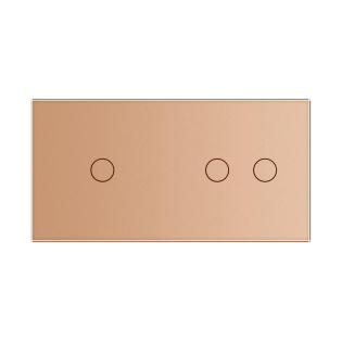 Умный сенсорный ZigBee выключатель 3 сенсора (1-2) Livolo золото стекло (VL-C701Z/C702Z-13)