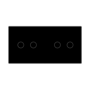 Умный сенсорный ZigBee выключатель 4 сенсора (2-2) Livolo черный стекло (VL-C702Z/C702Z-12)