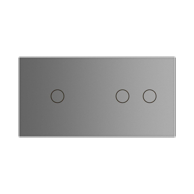 Умный сенсорный ZigBee выключатель 3 сенсора (1-2) Livolo серый стекло (VL-C701Z/C702Z-15)