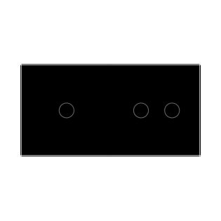 Умный сенсорный ZigBee выключатель 3 сенсора (1-2) Livolo черный стекло (VL-C701Z/C702Z-12)